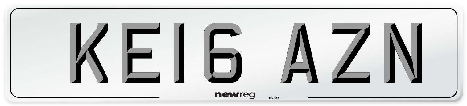 KE16 AZN Number Plate from New Reg